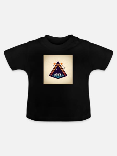 Space Dreieck - Baby Bio-T-Shirt mit Rundhals - Schwarz
