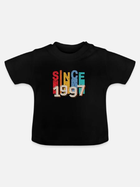 Seit 1997 retro - Baby Bio-T-Shirt mit Rundhals - Schwarz