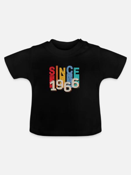 Seit 1966 retro - Baby Bio-T-Shirt mit Rundhals - Schwarz