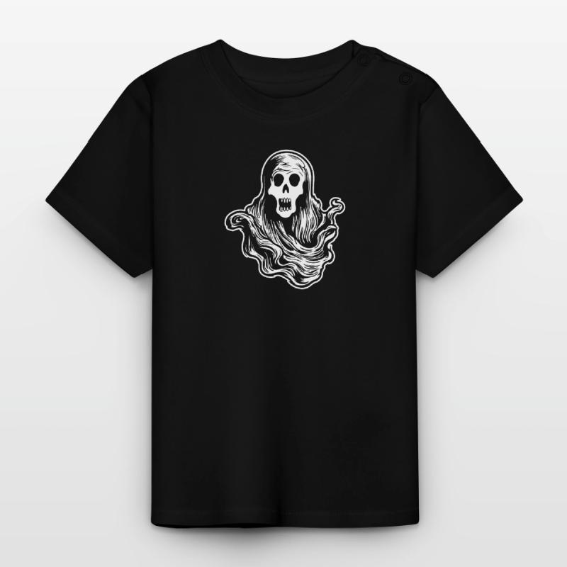 Ghost Ghosts Witching Hour Halloween Baby Organic T-Shirt with Round Neck