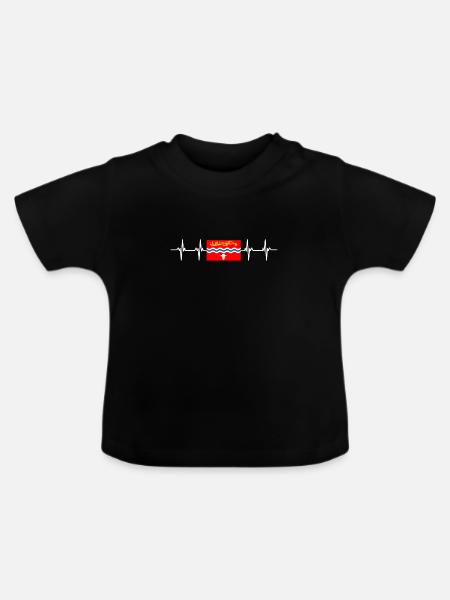 United Kingdom Herefordshire Flag - Baby Bio-T-Shirt mit Rundhals - Schwarz