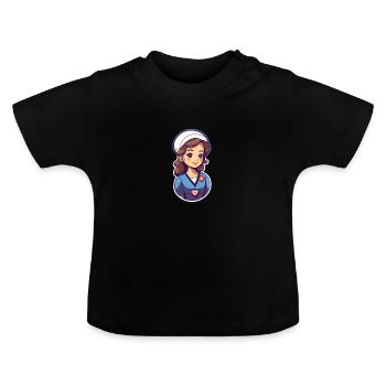 Infirmière - T-shirt bio col rond Bébé - noir - Devant