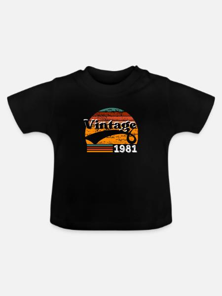Jahrgang 1981 - Baby Bio-T-Shirt mit Rundhals - Schwarz