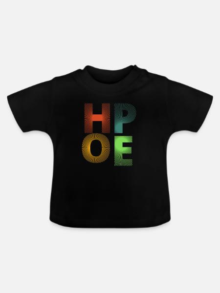 Hoffnung Strahlenlogo - Baby Bio-T-Shirt mit Rundhals - Schwarz