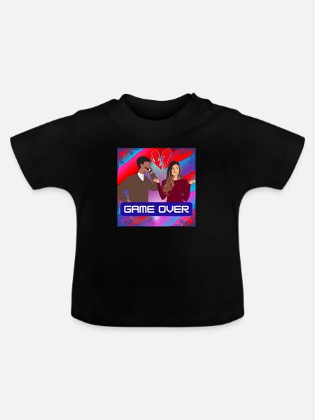Game over - Baby Bio-T-Shirt mit Rundhals - Schwarz