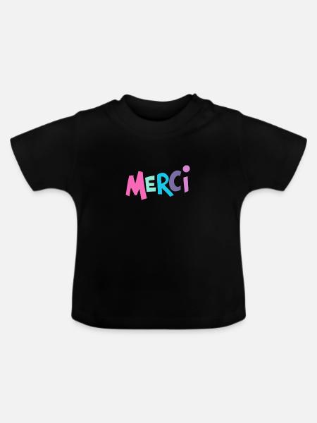 Oui Oui Merci - Baby Bio-T-Shirt mit Rundhals - Schwarz