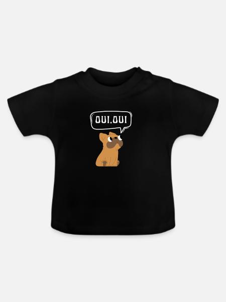 Oui Oui Merci - Baby Bio-T-Shirt mit Rundhals - Schwarz