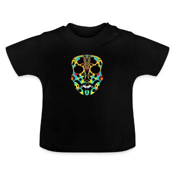 masque tribal | - T-shirt bio col rond Bébé - noir - Devant