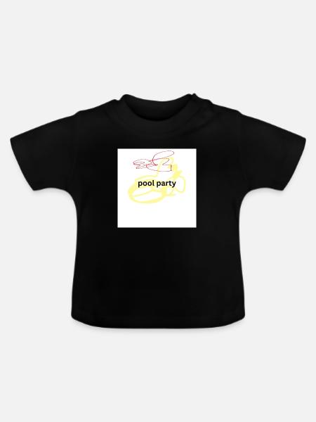 pool party - Baby Bio-T-Shirt mit Rundhals - Schwarz
