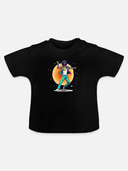 Rodolphe Disco-Tänzerin - Baby Bio-T-Shirt mit Rundhals - Schwarz