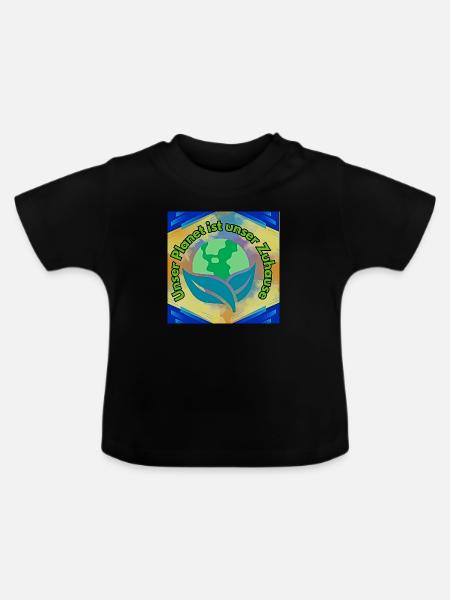Umwelt - Baby Bio-T-Shirt mit Rundhals - Schwarz