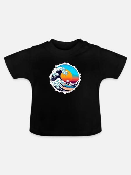 Big Wave - Japan - Baby Bio-T-Shirt mit Rundhals - Schwarz