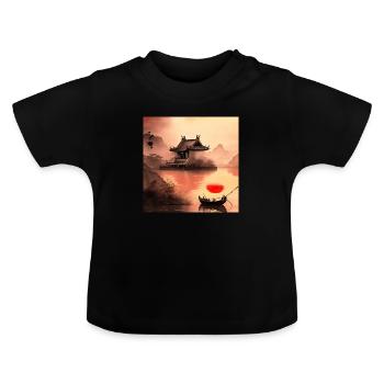 Japon Beautiful Artwork Design - T-shirt bio col rond Bébé - noir - Devant