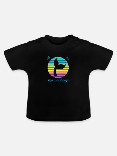 Rettet die Wale - Baby Bio-T-Shirt mit Rundhals - Schwarz