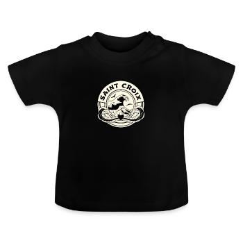 Saint Croix Caribbean Sea Waves - Baby Organic T-Shirt with Round Neck - black - Front