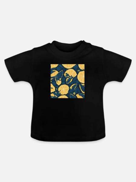 Zitrone - Baby Bio-T-Shirt mit Rundhals - Schwarz