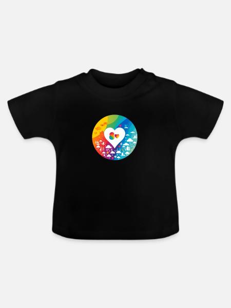 Cloud Liebe - Baby Bio-T-Shirt mit Rundhals - Schwarz