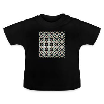 Carreaux Motif Sans Couture Motif Géométrique Art Moderne - T-shirt bio col rond Bébé - noir - Devant