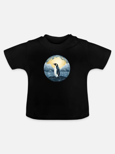 Pinguin - Baby Bio-T-Shirt mit Rundhals - Schwarz