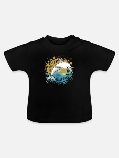 Delfin - Baby Bio-T-Shirt mit Rundhals - Schwarz