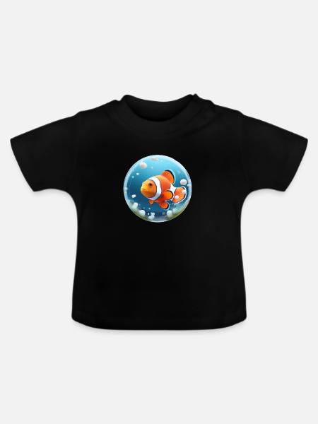 Clownfisch - Baby Bio-T-Shirt mit Rundhals - Schwarz
