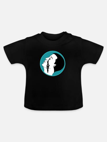 Träne der Zeit - Baby Bio-T-Shirt mit Rundhals - Schwarz