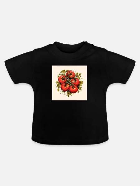 Tomaten - Baby Bio-T-Shirt mit Rundhals - Schwarz