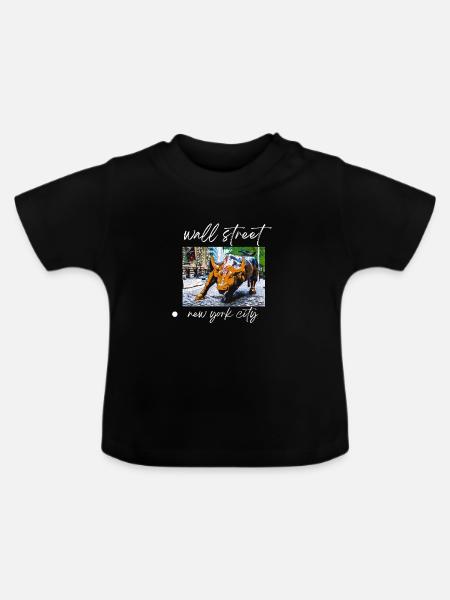 NY Stock Exchange Bull - Baby Bio-T-Shirt mit Rundhals - Schwarz