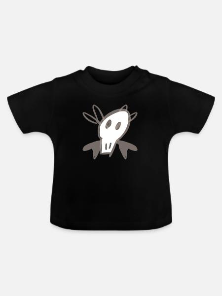 Schädel - Baby Bio-T-Shirt mit Rundhals - Schwarz
