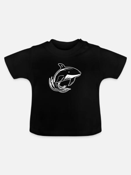 Wal Meer Fische - Baby Bio-T-Shirt mit Rundhals - Schwarz