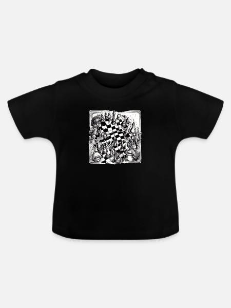 Schachabstraktion Nr. 2 - Baby Bio-T-Shirt mit Rundhals - Schwarz