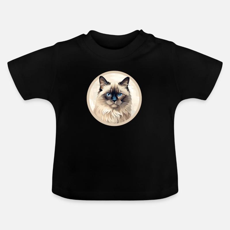 Chat birman - T-shirt bio col rond Bébé - noir