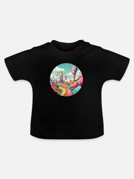 Fantasy Reisen: Einzigartiger Stil - Baby Bio-T-Shirt mit Rundhals - Schwarz