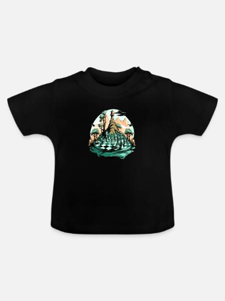 Bergschach Nr. 1 - Baby Bio-T-Shirt mit Rundhals - Schwarz