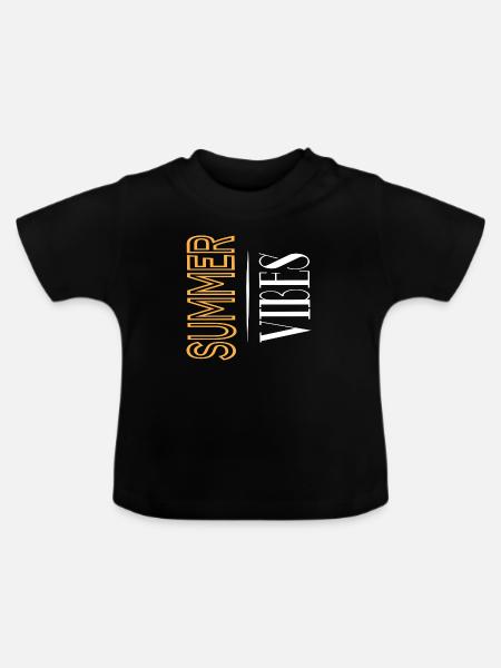 Summer Vibes - Baby Bio-T-Shirt mit Rundhals - Schwarz