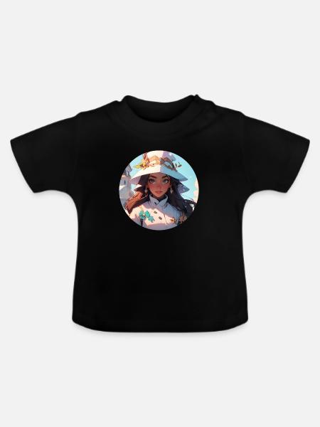 Princess 4 - Baby Bio-T-Shirt mit Rundhals - Schwarz