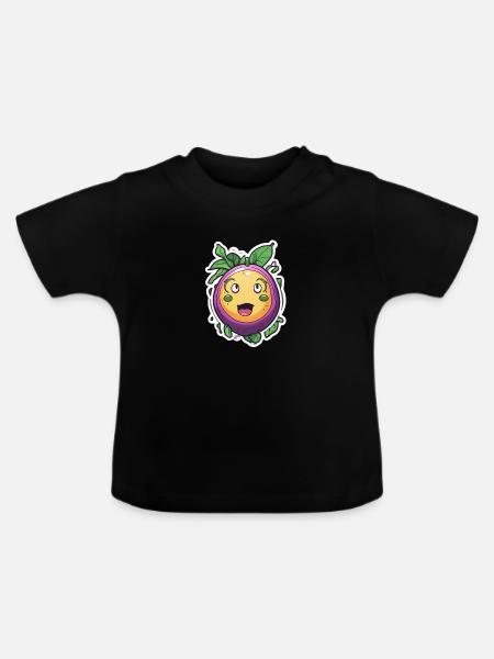 Passionsfrucht - Baby Bio-T-Shirt mit Rundhals - Schwarz