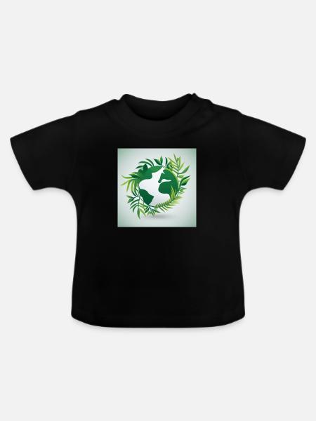 Nachhaltige Welt - Baby Bio-T-Shirt mit Rundhals - Schwarz