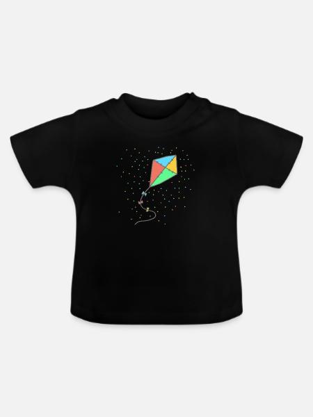 Drachensteigen - Baby Bio-T-Shirt mit Rundhals - Schwarz