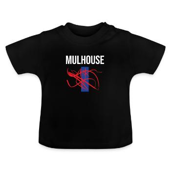 Tablier de cuisine Mulhouse - T-shirt bio col rond Bébé - noir - Devant