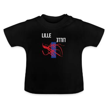 Souvenir créatif de Lille - T-shirt bio col rond Bébé - noir - Devant