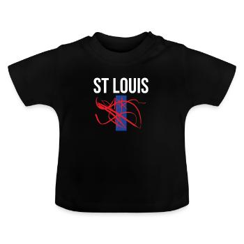 St Louis Basel Souvenir Saint Louis T-Shirt - Baby Bio-T-Shirt mit Rundhals - Schwarz - Vorne