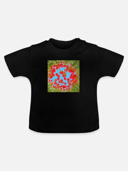 TULPEN - Baby Bio-T-Shirt mit Rundhals - Schwarz