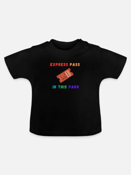 Express-Pass für den Park - Baby Bio-T-Shirt mit Rundhals - Schwarz