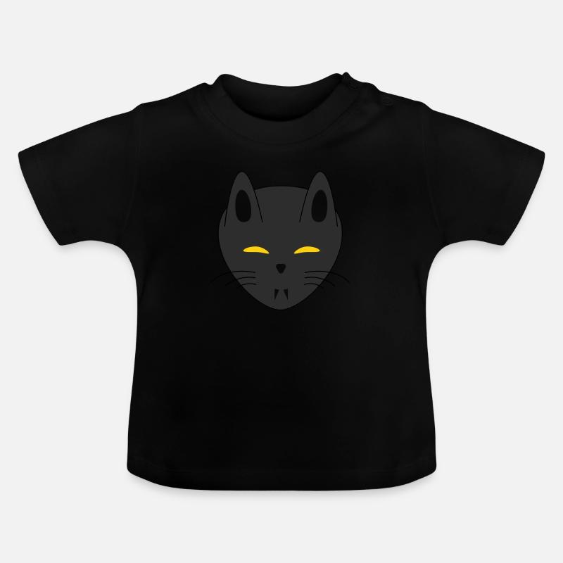 Halloween-Vampirkatze - Baby Bio-T-Shirt mit Rundhals - Schwarz