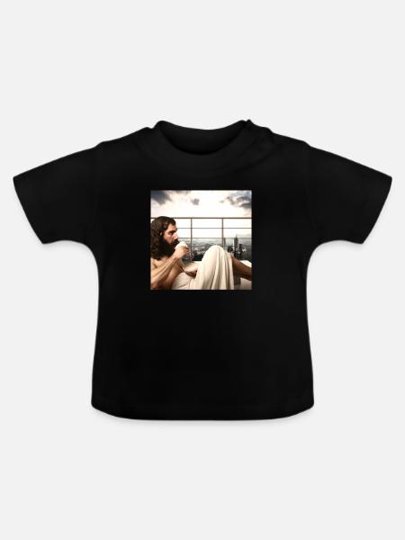 coffee in penthouse - Baby Bio-T-Shirt mit Rundhals - Schwarz
