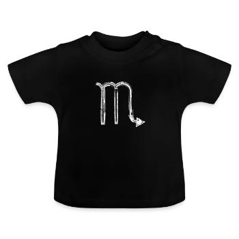 Zodiac Design SCORPIO (Skorpion) - Baby Bio-T-Shirt mit Rundhals - Schwarz - Vorne