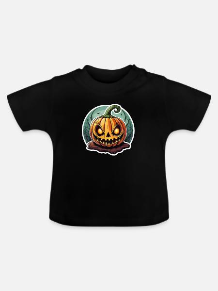 Finsterer Jack o' Lantern Kürbis - Baby Bio-T-Shirt mit Rundhals - Schwarz
