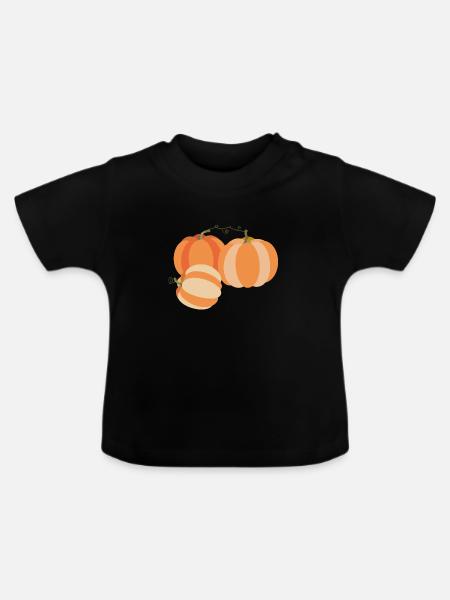 Kürbisse - Baby Bio-T-Shirt mit Rundhals - Schwarz
