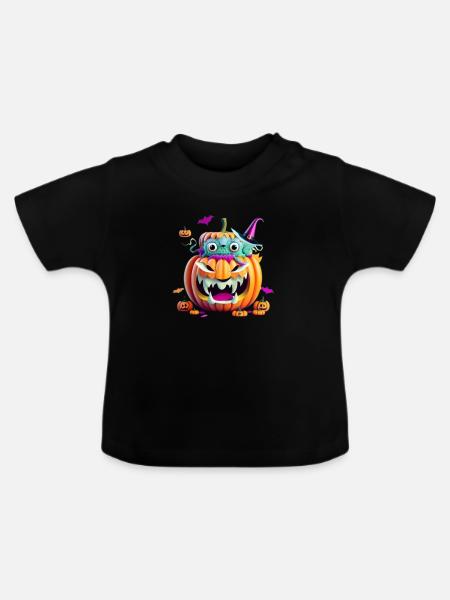 Halloween Geschenkideen - Baby Bio-T-Shirt mit Rundhals - Schwarz
